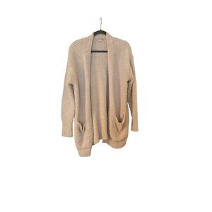 Barefoot Dreams Cozychic Cream Fringe Blazer Jacket Open Front Size XS